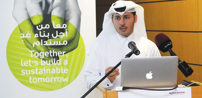 QGBC managing director Meshal al-Shamari addressing the event. 