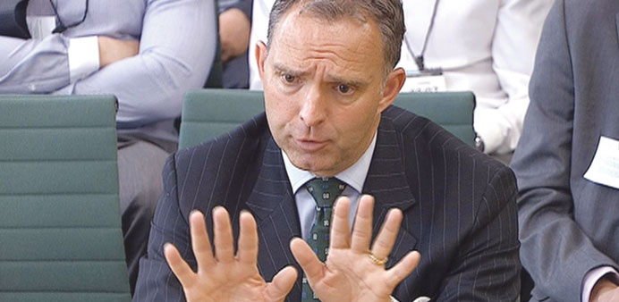 Mark Sedwill gives evidence at a Commons Home Affairs Select Committee hearing in London yesterday.