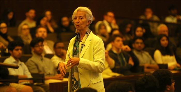  Lagarde at the Georgetown University Qatar symposium