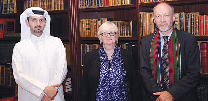QNL officials Saddi al-Said, Dr Claudia Lux and  Dr Joachim Gierlichs at the press conference. PICTURE: Shameer Rasheed