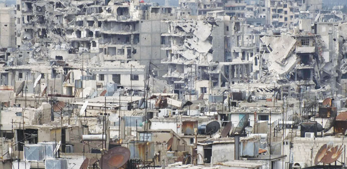 The indiscriminate bombing and shelling of Syrian cities has devastated the old city at Homs.