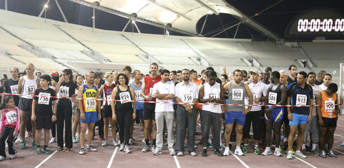 The participants waiting to start the run. PICTURE: Jayaram