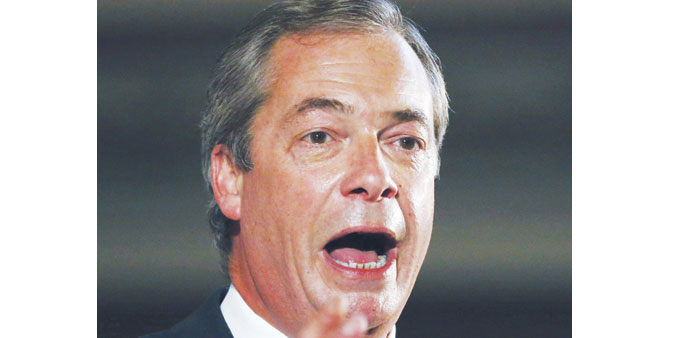 Nigel Farage, makes his keynote speech at the partyu2019s annual conference in central London yesterday.