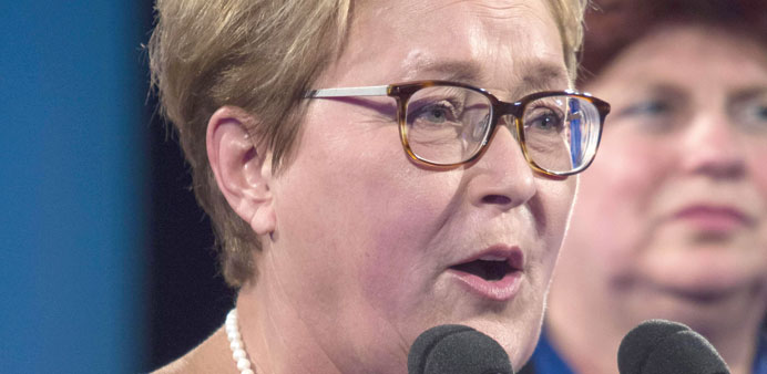 Pauline Marois announces her retirement after she lost her seat in front of her supporters at the Parti Quu00e9bu00e9cois rally in Montreal.