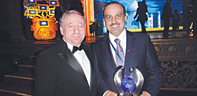 QMMF president Nasser Khalifa al-Attiyah (R) with FIA chief Jean Todt.