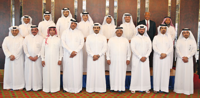 Group photograph with ambassador al-Malki and al-Kaabi.