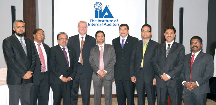 Panellists and officials of the local chapter of the Institute of Internal Auditors at the seminar.
