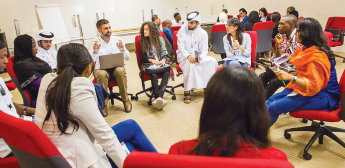 One of the discussion sessions of the Global Youth Consultation forum in Doha