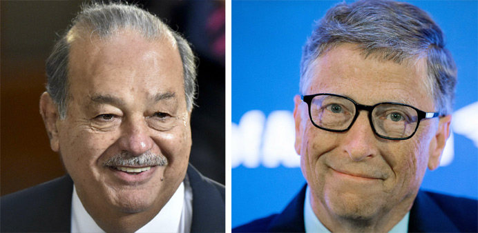 Mexican telecom tycoon Carlos Slim(L) and Billionaire Bill Gates