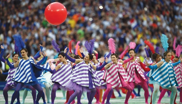 Dancers perform during the opening ceremony yesterday.