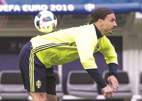 Swedenu2019s forward and captain Zlatan Ibrahimovic