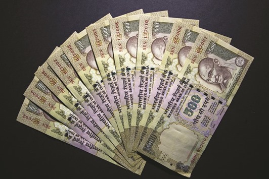 The rupee closed down 0.3% to 67.45 a dollar yesterday