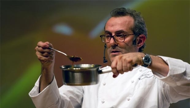 Italian award winning chef, Massimo Bottura, is seen in this file phote. Italy's ,Osteria Francescana, has been crowned world's best restaurant of 2016 at an awards ceremony in New York.
