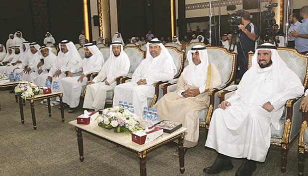 HE the Minister of Economy and Commerce Sheikh Ahmed bin Jassim bin Mohamed al-Thani (third right) and other dignitaries at the forum.