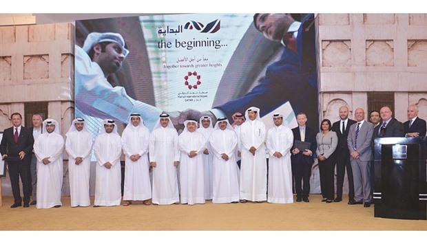 HE Jassim Seif Ahmed al-Sulaiti with other dignitaries and guests at the event.
