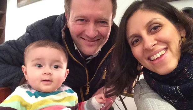 Nazanin Zaghari-Ratcliffe with her husband  Richard Ratcliffe and daughter. File picture.