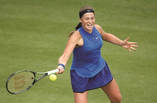 Latviau2019s Jelena Ostapenko beat Petra Kvitova in the second round at the Aegon Classic in Birmingham. (Reuters)