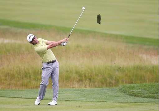 Andrew Landry hits from the fairway on the third hole during the first round of the US Open at Oakmont Country Club yesterday.  (USA TODAY Sports)