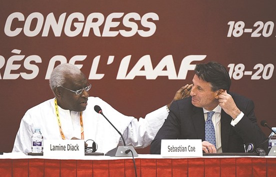 BBCu2019s Panorama programme said Coe (right) was aware of the detailed allegations of corruption within the IAAF before they became public. It also claimed that Coe had been guided in his presidential campaign by former IAAF marketing official Papa Massata Diack, son of former president Lamine Diack (left).