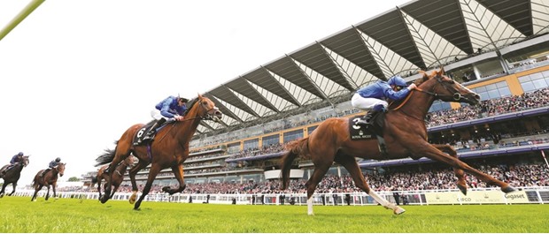 William Buick rides Hawkbill to victory in The Tercentenary Stakes at the Royal Ascot meeting yesterday. (Racingfotos)