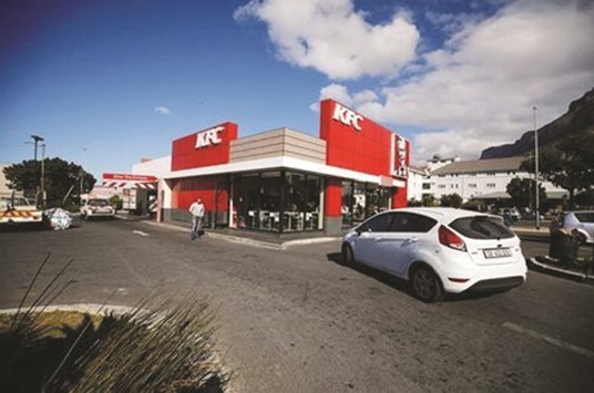A branch of fast food outlet Kentucky Fried Chicken (KFC) is seen in Cape Town.
