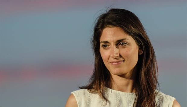 Virginia Raggi, Five Star Movement (M5S) candidate for the mayoral elections in Rome, looks on during her campaign.
