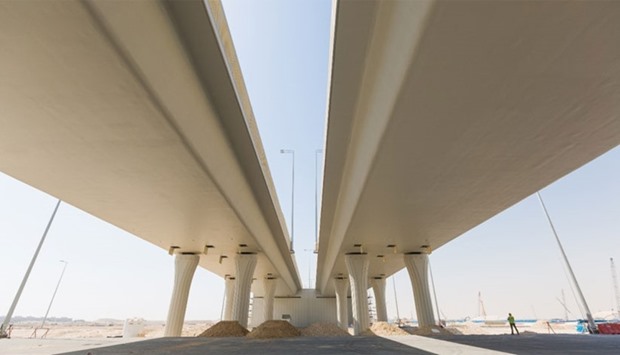 The newly built bridge across the extended stretch of Najma Street, which is connecting the southern side of Qatar with the central areas of Doha.