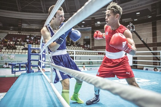 Robeisy Ramirez (right) of Cuba in action against Arslan Khataev of Finland during the Olympic qualifier event in Baku. (Reuters)