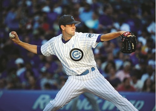 Chicago Cubs starting pitcher Kyle Hendricks delivers a pitch during the second inning at Wrigley Field in Chicago. PICTURE: Chicago Tribune/TNS