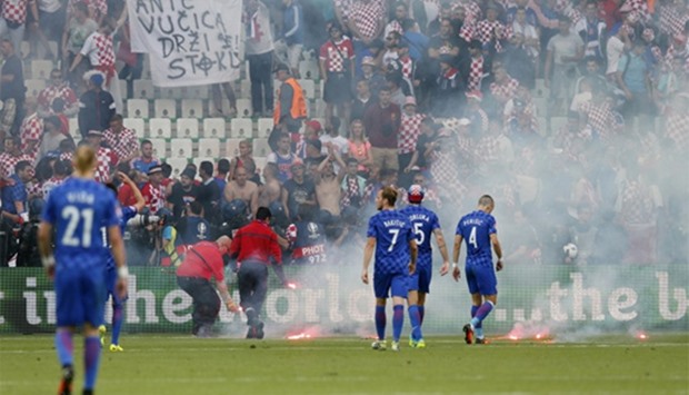 crowd trouble during Croatia match