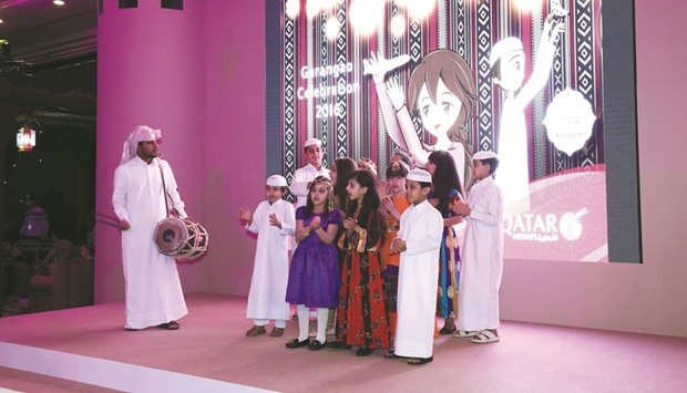 Children singing at Qatar Airways Garangao event.