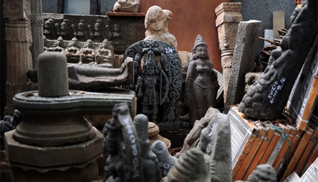 Recoverd antique idols and artefacts looted by an art dealer