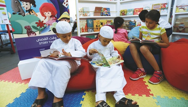 Children participate in the national reading campaign.