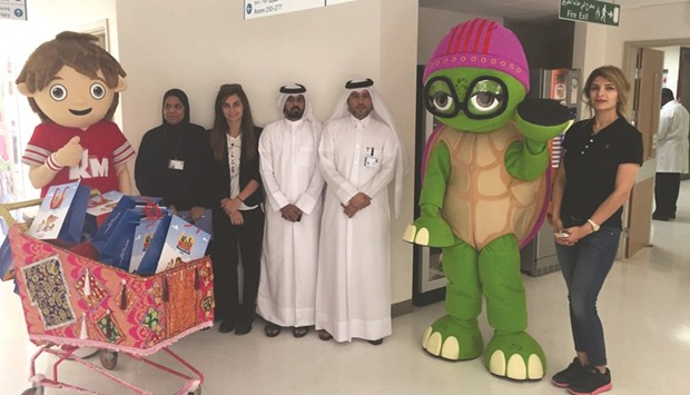 KidzMondo characters entertained young patients at the Hamad General Hospital as part of the Garangao celebration.