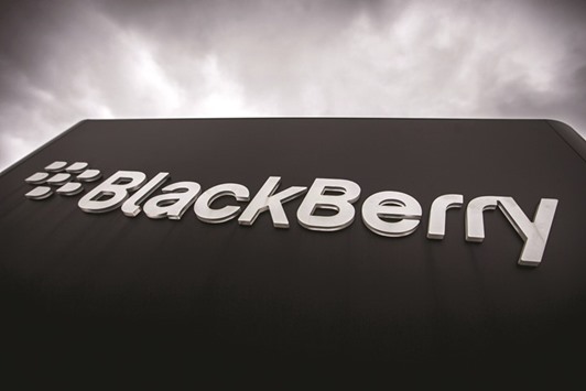 A Blackberry sign is seen in front of their offices on the day of their annual general meeting for shareholders in Waterloo. BlackBerry said it expects an adjusted annual loss of around 15u00a2 per share, compared with the average analyst estimate of a loss of 33u00a2 for fiscal 2017