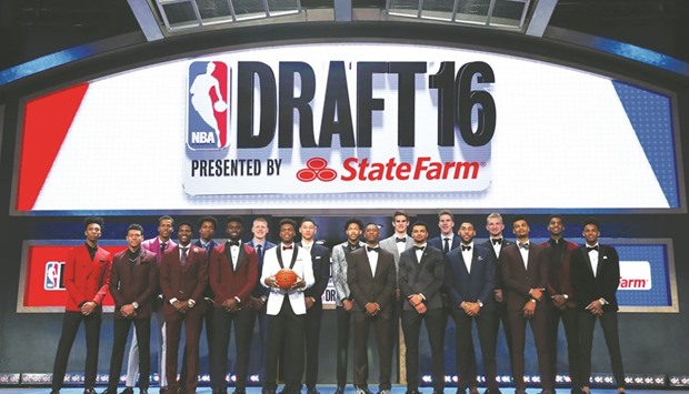Top prospects pose for a photo before the start of the first round of the 2016 NBA Draft at the Barclays Center in the Brooklyn borough of New York City. (AFP)