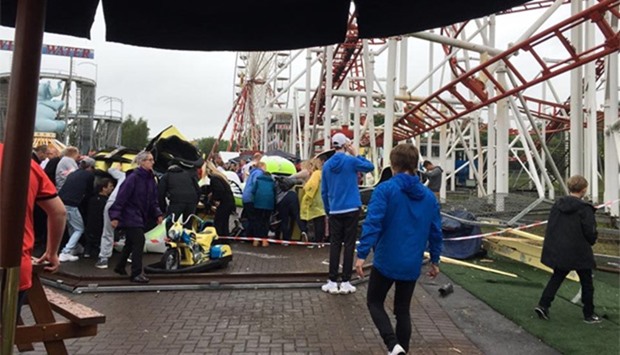 Roller coaster derails in Scottish theme park