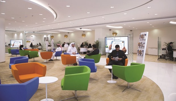 A view of the interior of QIBu2019s Fanar branch.
