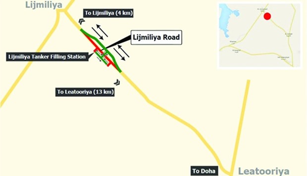 Traffic diversion on Lijmiliya Road