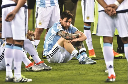 Lionel Messi left the field in tears after missing a spot-kick in the Copa America Centenario final shootout against Chile on Sunday. (AFP)