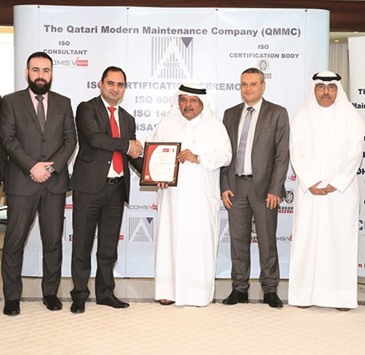 Sheikh Faisal bin Qassim Thani al-Thani receives one of the certificates during a ceremony held recently.
