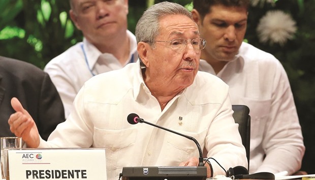 Cubau2019s President Raul Castro speaks during the opening of the 7th Summit of Heads of State for the Association of Caribbean States in Havana.