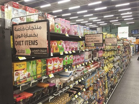 Healthy food items displayed in one of the stores.