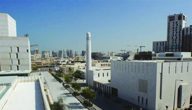 An exterior view of Msheireb Properties Mosque.
