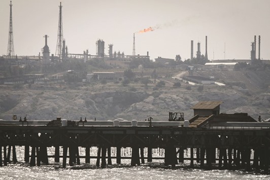 File picture shows an oil facility in the Khark Island, Iran. The nationu2019s production has surged to the highest since 2011, quicker than the International Energy Agency predicted it could recover to pre-sanctions levels.