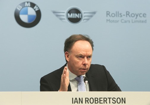 BMWu2019s board member for sales Ian Robertson gestures while speaking during a news conference as he announces the companyu2019s annual results on March 16 in Munich. u201cThe UK is a prosperous economy but if you imagine it without the flow of labour from the EU, I firmly believe that the British economy would not be in as strong a shape as it is,u201d Robertson says.