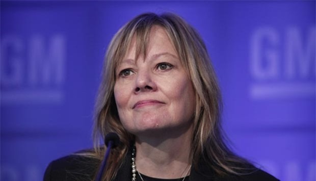 Mary Barra, Chairman and CEO of General Motors, holds a media briefing at the 2016 GM annual meeting of shareholders in Detroit, Michigan on Tuesday.
