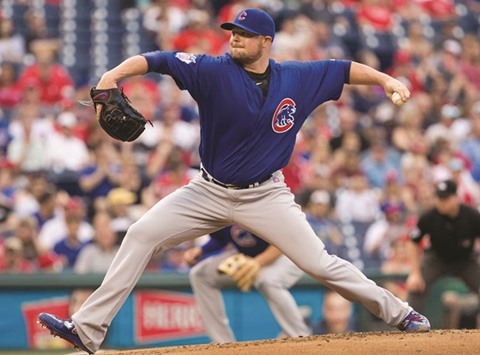 Chicago Cubs starting pitcher Jon Lester pitches during the first inning against the Philadelphia Phillies at Citizens Bank Park. PICTURE: USA TODAY Sports