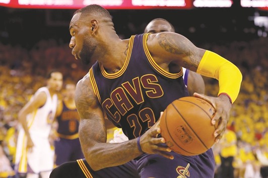 LeBron James (No 23) of the Cleveland Cavaliers controls the ball against the Golden State Warriors in Game 2 of the NBA Finals in Oakland. (Getty Images/AFP)