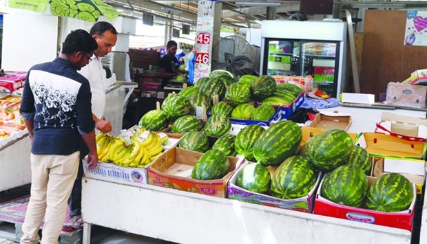 Only very limited quantities of watermelons are available in the market this time. A scene from the Doha Central Market: PICTURE: Jayan Orma.